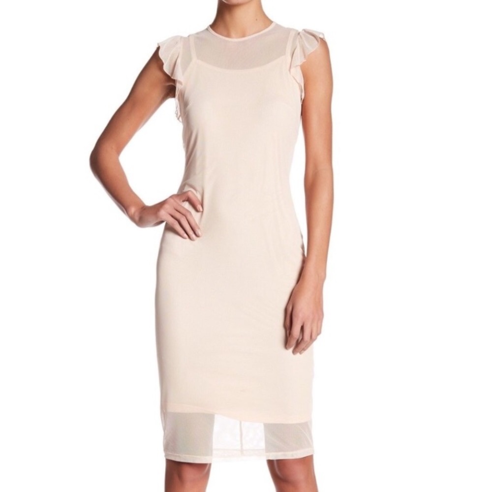 Fourteenth Place Ruffle Bodycon Dress Size Large - Picture 1 of 4